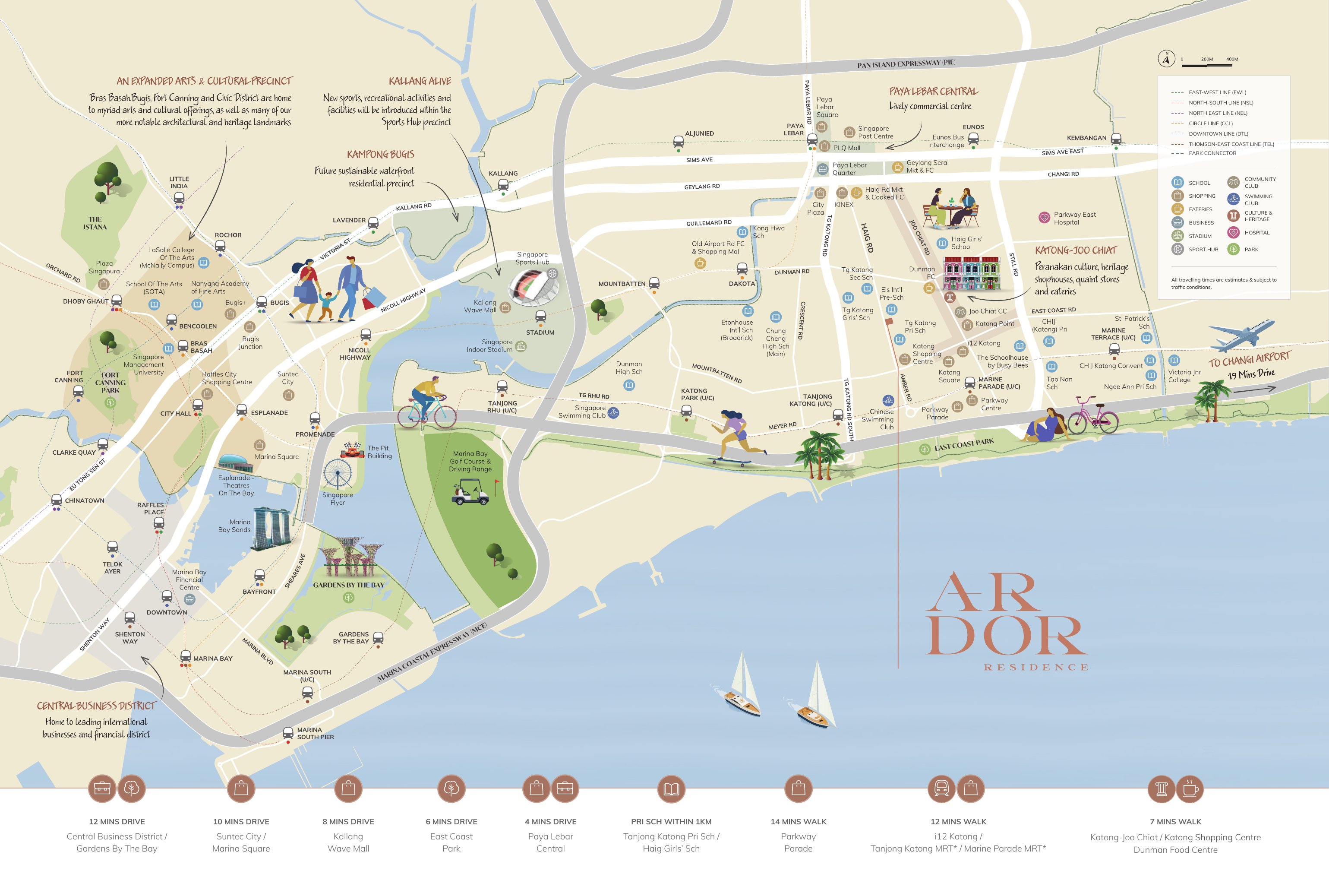 Location map and travel times